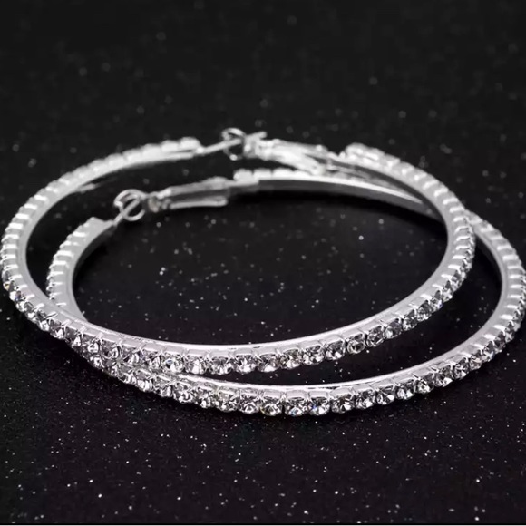 Big Hoop Crystal Earrings - Picture 5 of 13